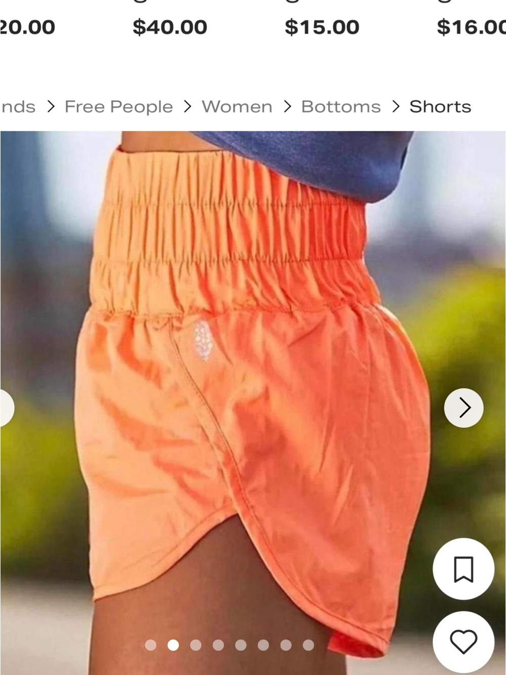 Free People Coral Athletic High-Waist Shorts